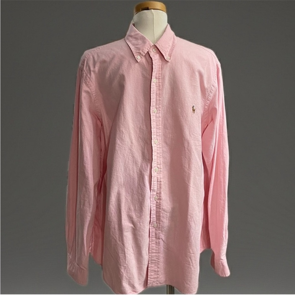 Y2K Polo by Ralph Lauren Classic Oxford Button-Down Shirt - Heavier Sz XL Pink